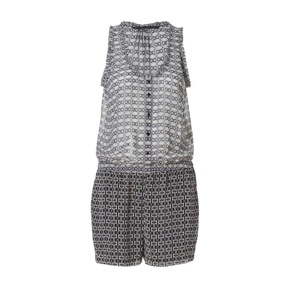 Zara geometric print black & white romper - Picture 1 of 3